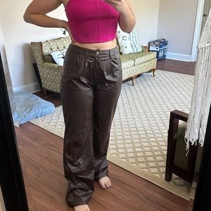 Faux leather Choclate brown pants